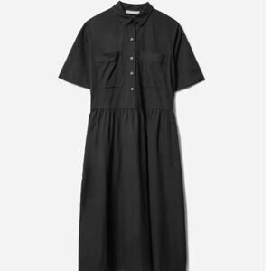 Everlane The Parklet Shirt Dress in Black Cotton